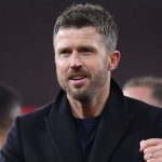 Ekspresi Michael Carrick usai kemenangan Manchester United di kandang Arsenal