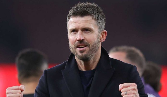 Ekspresi Michael Carrick usai kemenangan Manchester United di kandang Arsenal