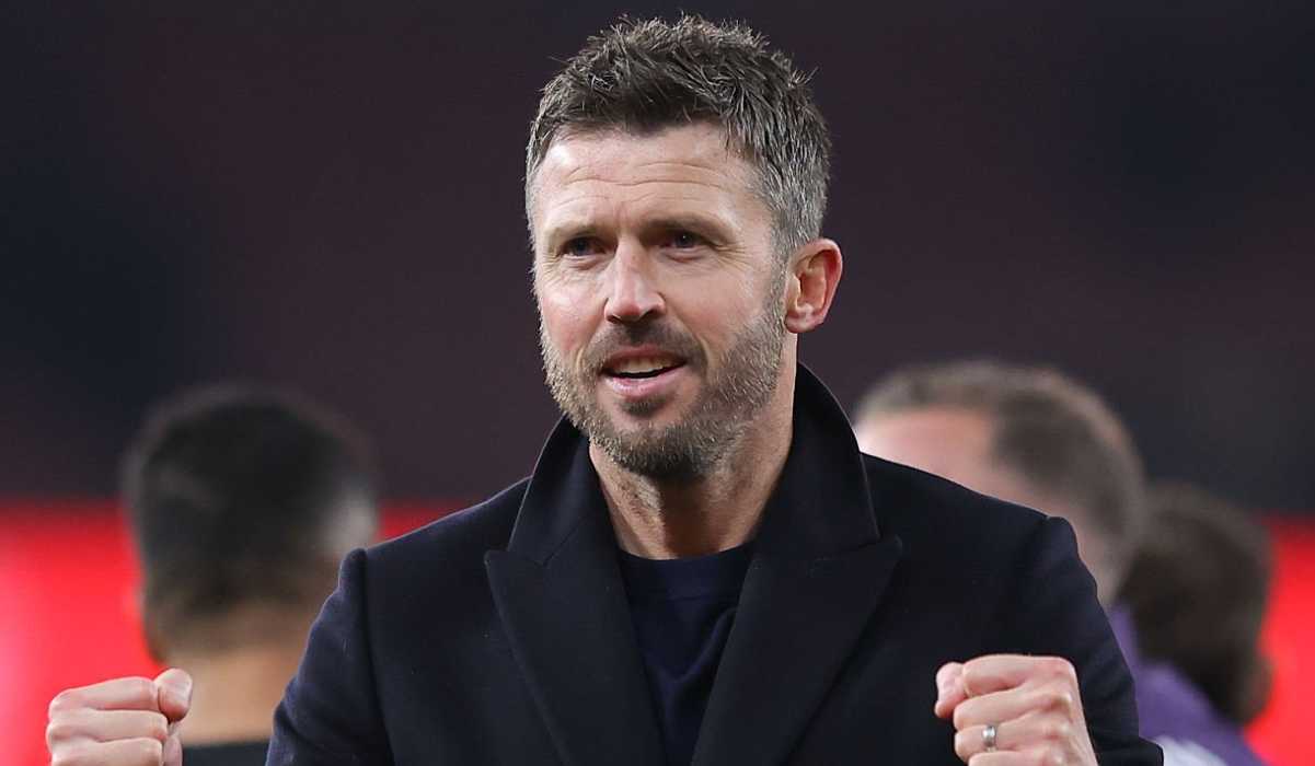 Ekspresi Michael Carrick usai kemenangan Manchester United di kandang Arsenal