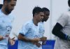 Eliano Reinjders dalam sesi latihan Persib Bandung