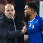 Enzo Maresca bersama Reece James di laga Chelsea kontra Bournemouth