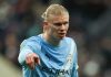 Erling Haaland di laga Newcastle United vs Manchester City di Carabao Cup