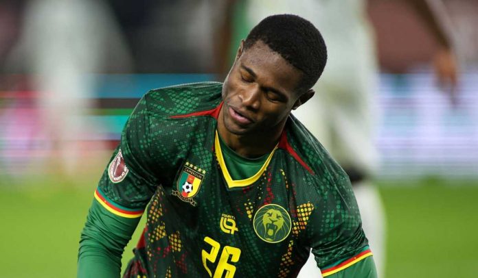 Gestur Christian Kofane di laga Afrika Selatan vs Kamerun di Piala Afrika 2026 Gestur Christian Kofane di laga Afrika Selatan vs Kamerun di Piala Afrika 2026