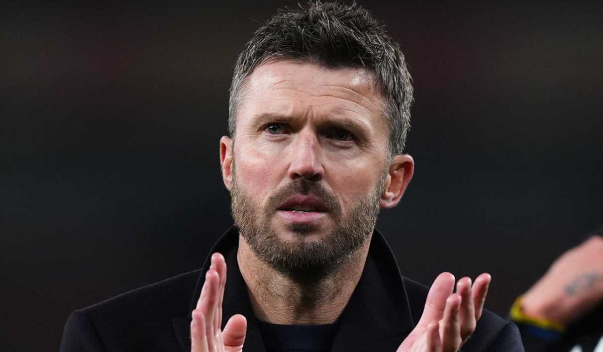 Gestur Michael Carrick di laga Arsenal v Manchester United di Premier League