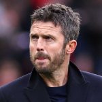 Gestur Michael Carrick di laga Manchester United v Manchester City di Premier League
