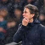 Gestur Thomas Frank di laga Tottenham Hotspur vs Borussia Dortmund di Liga Champions