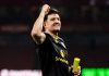 Gestur bahagia Harry Maguire usai kemenangan Manchester United atas Arsenal di Premier League