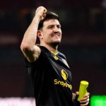 Gestur bahagia Harry Maguire usai kemenangan Manchester United atas Arsenal di Premier League