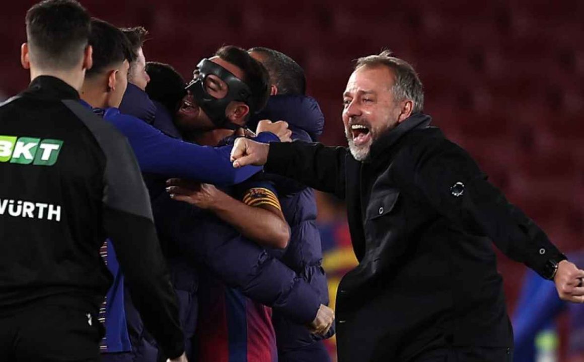 Hansi Flick Suka-Cita Usai Barcelona Menang