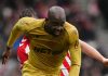 Jean-Philippe Mateta menggiring bola di laga Sunderland vs Crystal Palace di Premier League