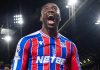 Jean-Philippe Mateta merayakan golnya di laga Crystal Palace vs Fulham di Premier League