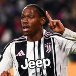 Jonathan David merayakan golnya di laga Juventus vs Napoli di Serie A