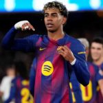 Barcelona Bantai Klub Denmark, Lamine Yamal Pecahkan Rekor Mbappe Lamine Yamal usai mencetak gol di laga Barcelona vs Copenhagen