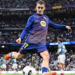 Marc Casado dalam sebuah pemanasan jelang laga barcelona