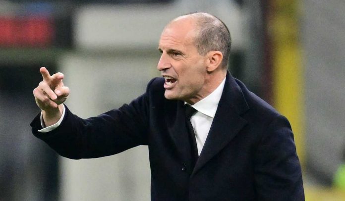 Massimiliano Allegri di laga AC Milan vs Lecce di Serie A
