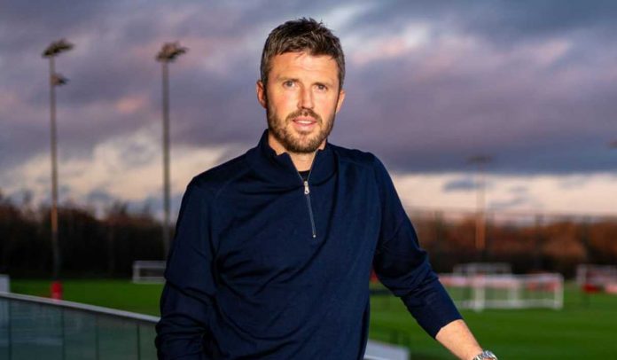 Michael Carrick saat diperkenalkan sebagai pelatih interim Manchester United