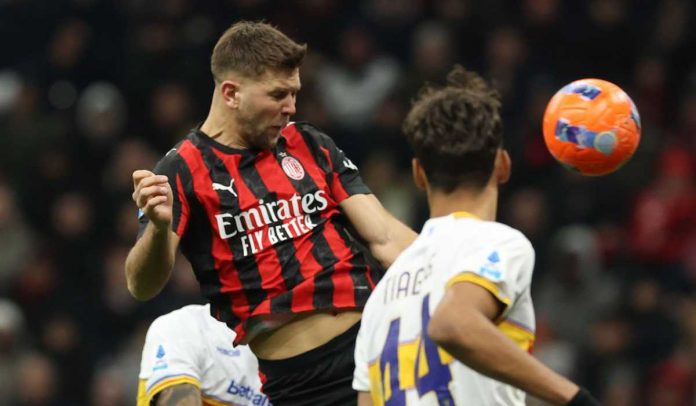 Niklas Fullkrug mencetak gol di laga AC Milan vs Lecce di Serie A
