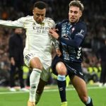 Oscar Mingueza saat berduel dengan Mbappe di Laga Real Madrid vs Celta Vigo
