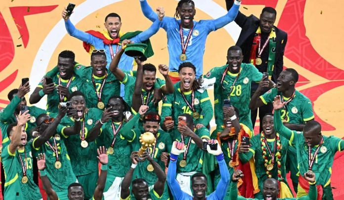 Para pemain Senegal merayakan gelar Piala Afrika 2026 Para pemain Senegal merayakan gelar Piala Afrika 2026