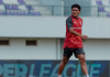 Pemain baru Persija Fajar Faturrahman dalam latihan jelang tandang ke Persita