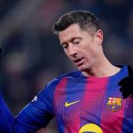 Robert Lewandowski di laga Slavia Praha vs Barcelona di Liga Champions