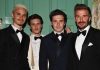 Romeo James Beckham,Cruz Beckham,Brooklyn Beckham dan David Beckham berfoto bersama