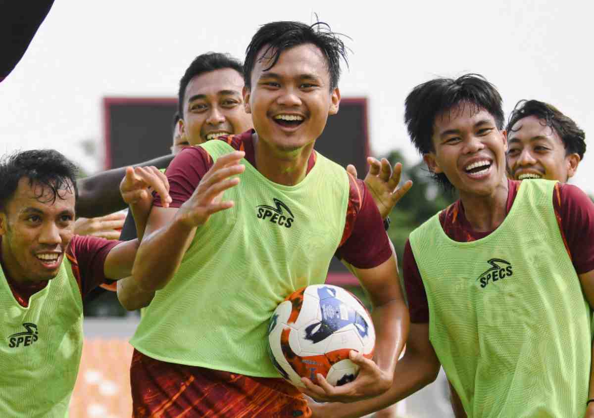 Skuad Borneo FC dalam sesi latihan jelang menjamu PSM Makassar