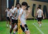Taisei Marukawa dalam sesi latihan jelang Dewa United tandang ke Persijap Jepara