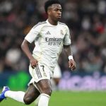 Vinicius dalam sebuah aksinya untuk Real Madrid