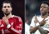 Dominik Szoboszlai pemain Liverpool dan Vinicius Junior pemain Real Madrid