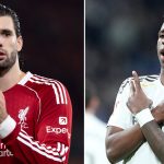 Dominik Szoboszlai pemain Liverpool dan Vinicius Junior pemain Real Madrid