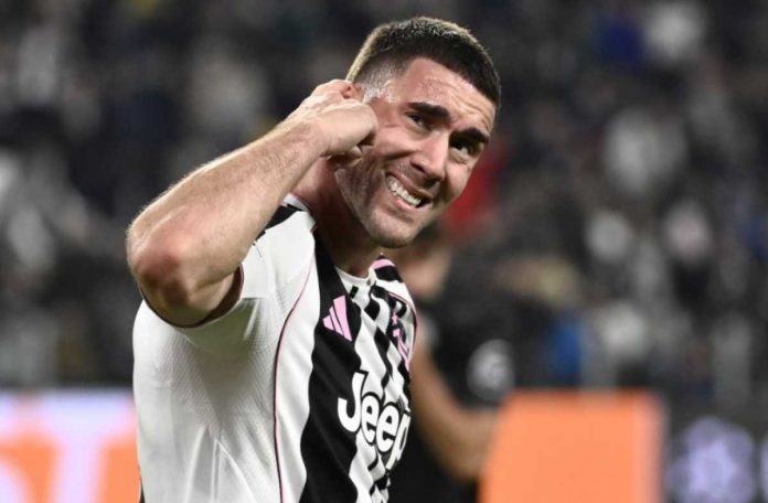 Dusan Vlahovic dalam sebuah aksinya untuk Juventus