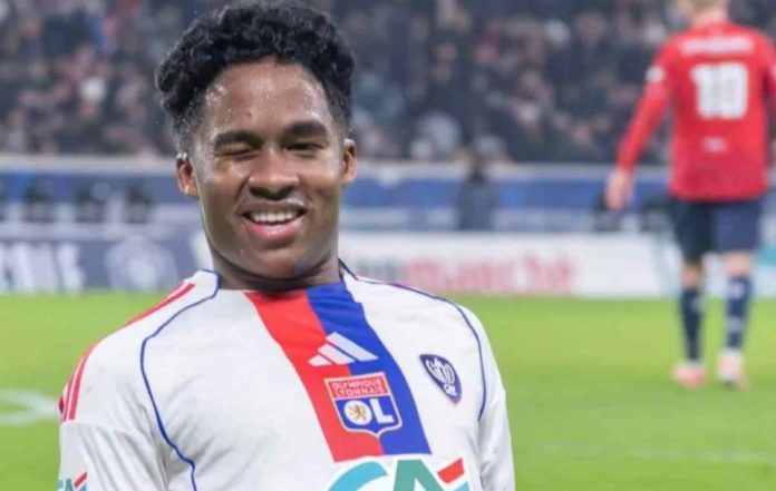 Endrick usai mencetak gol untuk Lyon Endrick usai mencetak gol untuk Lyon