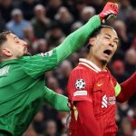 Gianluigi Donnarumma saat melawan Liverpool di Anfield