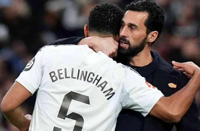 Jude Bellingham dan pelatih Real Madrid Alvaro Arbeloa Jude Bellingham dan pelatih Real Madrid Alvaro Arbeloa