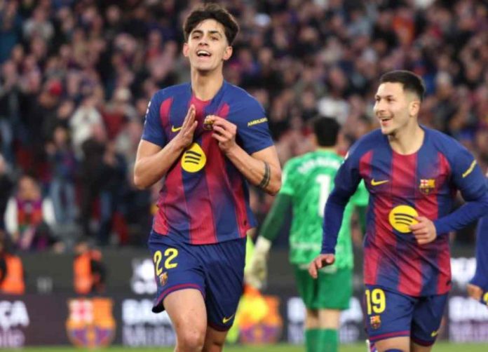 Marc Bernal Usai Mencetak Gol untuk Barcelona ke Gawang Mallorca Marc Bernal Usai Mencetak Gol untuk Barcelona ke Gawang Mallorca