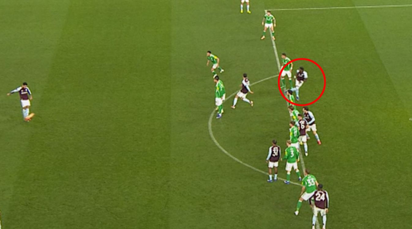 Posisi Tammy Abraham sesaat sebelum mencetak gol untuk Aston Villa ke gawang Newcastle United di Piala FA Posisi Tammy Abraham sesaat sebelum mencetak gol untuk Aston Villa ke gawang Newcastle United di Piala FA