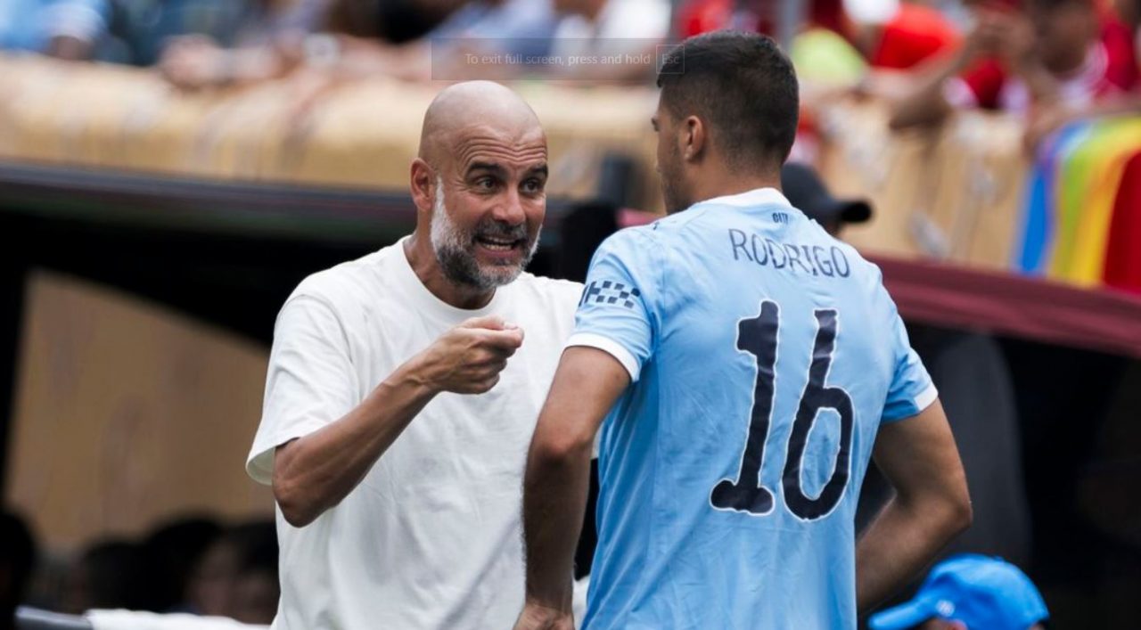 Rodri dan Pep Guardiola pelatih Manchester City