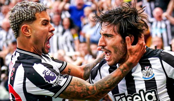 Bruno Guimaraes dan Sandro Tonali gelandang Newcastle United Bruno Guimaraes dan Sandro Tonali gelandang Newcastle United