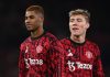 Marcus Rashford dan Rasmus Hojlund pemain Manchester United