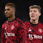 Marcus Rashford dan Rasmus Hojlund pemain Manchester United