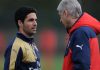 Mikel Arteta dan mantan pelatih Arsenal Arsene Wenger