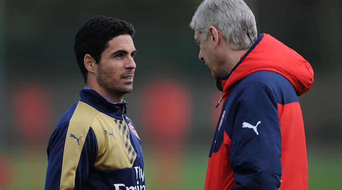 Mikel Arteta dan mantan pelatih Arsenal Arsene Wenger Mikel Arteta dan mantan pelatih Arsenal Arsene Wenger