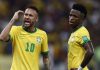Neymar dan Vinicius Junior pemain Timnas Brasil