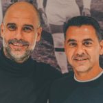 Pep Guardiola bersama Michel Sanchez pelatih Girona