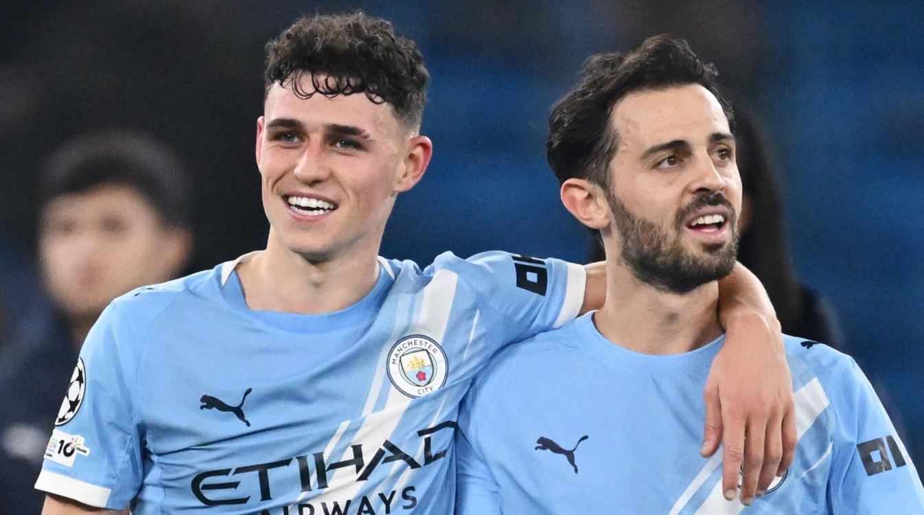 Phil Foden dan Bernardo Silva pemain Manchester City Phil Foden dan Bernardo Silva pemain Manchester City