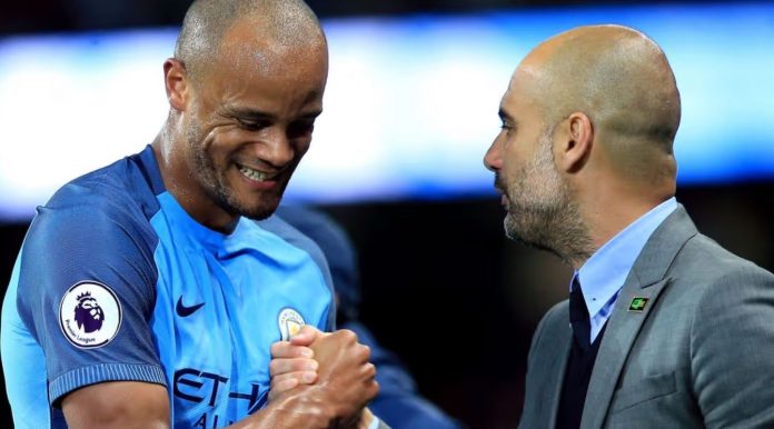 Vincent Kompany dan Pep Guardiola Vincent Kompany dan Pep Guardiola