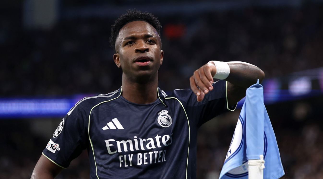 Vinicius Junior di laga antara Manchester City vs Real Madrid di Liga Champions 2026