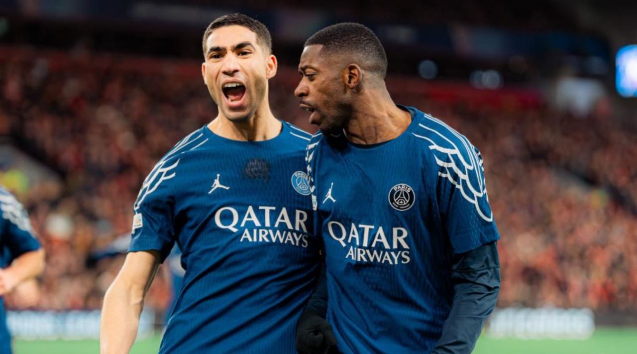 Achraf Hakimi dan Ousmane Dembele pemain PSG