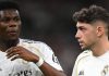 Aurelien Tchouameni dan Federico Varvelde pemain Real Madrid terlibat perselisihan